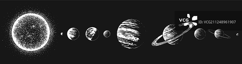 太阳和所有行星图片素材