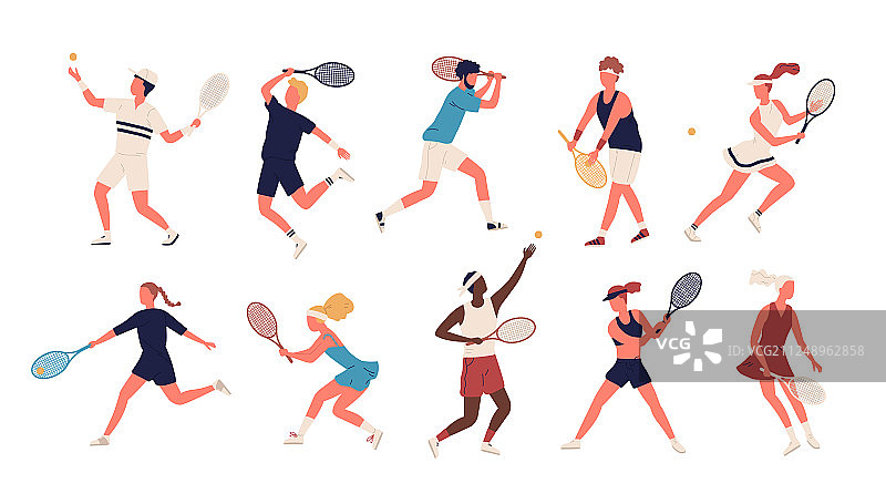 身着运动装的男女人群图片素材