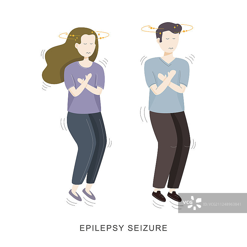 癫痫发作（男女）图片素材