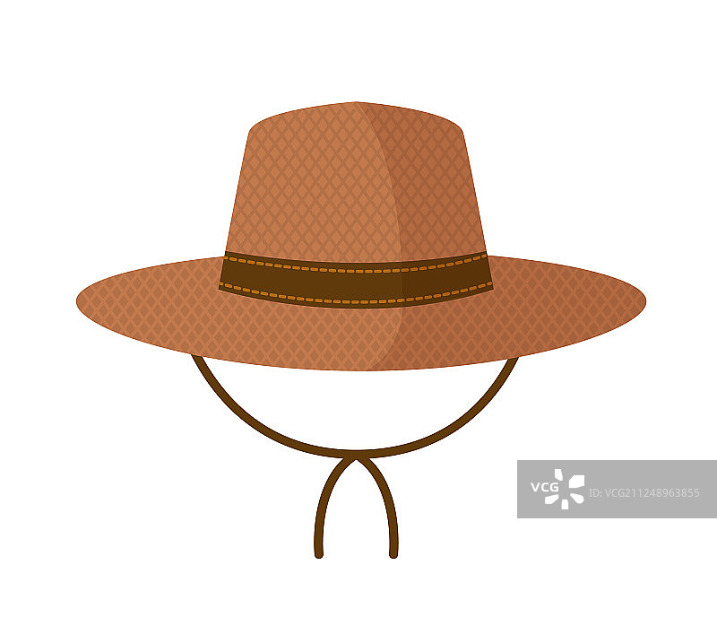 白色背景上带带子的草帽图片素材