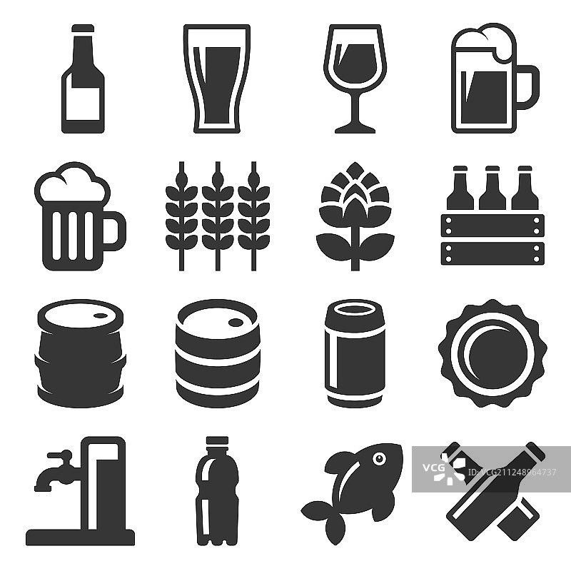 白色背景上的啤酒图标图片素材