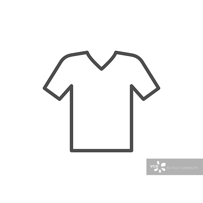 V领T恤线条图标图片素材