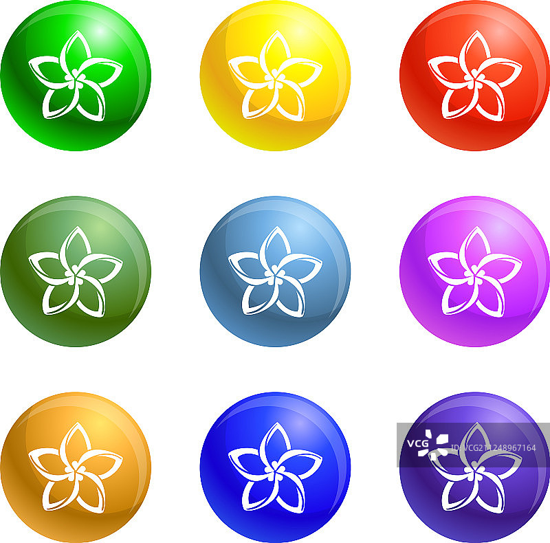 鸡蛋花图标集图片素材