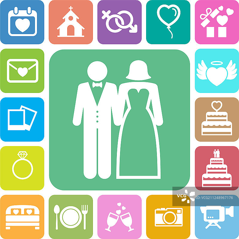 婚礼图标合集图片素材
