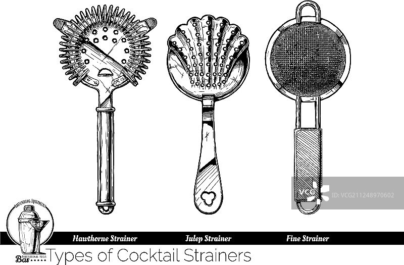 鸡尾酒过滤器类型图片素材