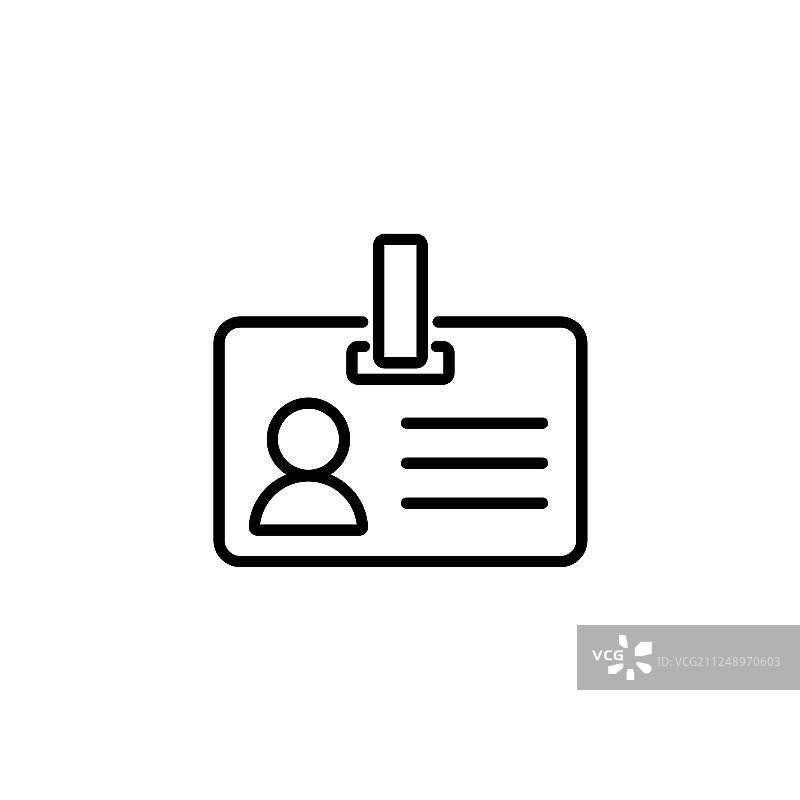 带扣环的网页线条图标商务空白证件卡图片素材