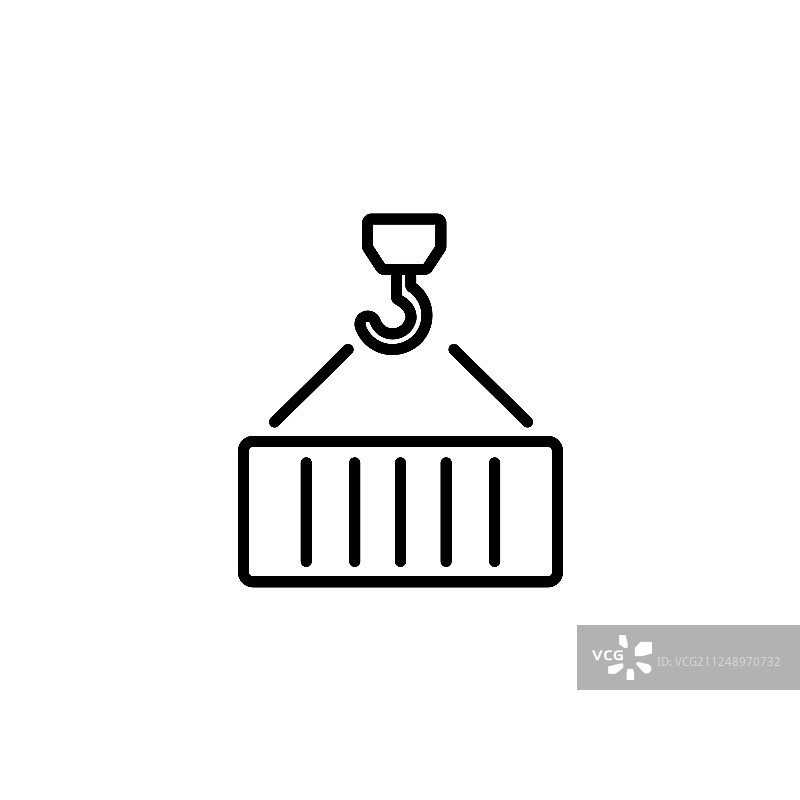 黑色集装箱起重机网页线性图标图片素材