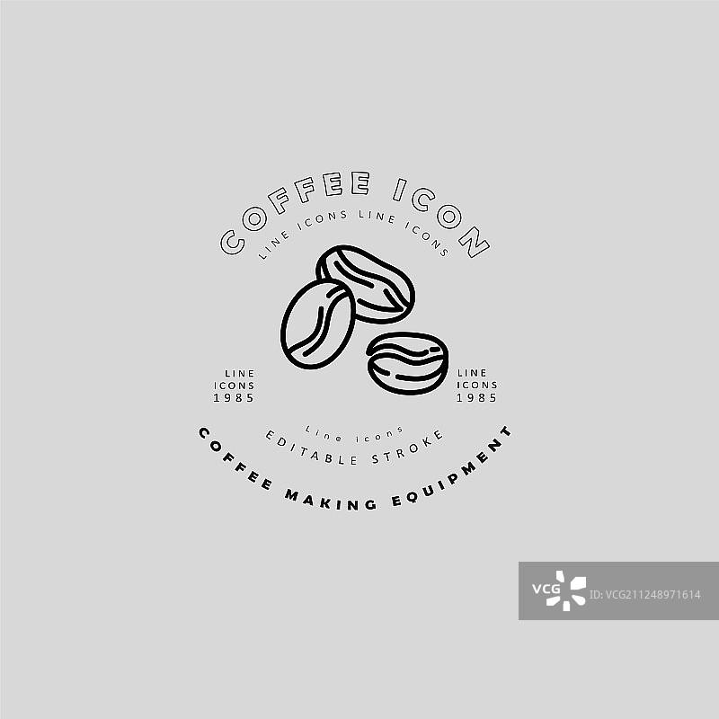 咖啡设备图标和标志图片素材