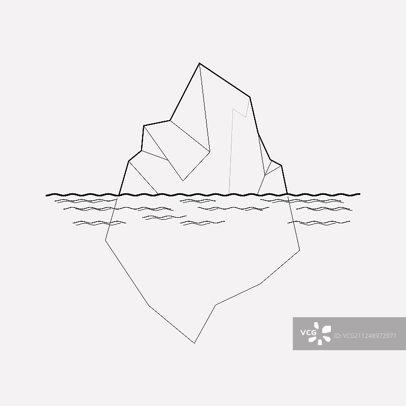 冰山图标线条元素图片素材