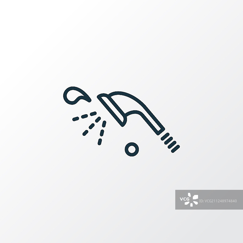 淋浴图标线条符号优质隔离图片素材