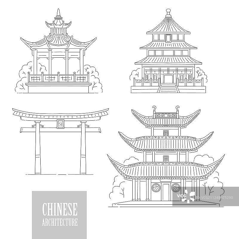 中国建筑地标套装图片素材