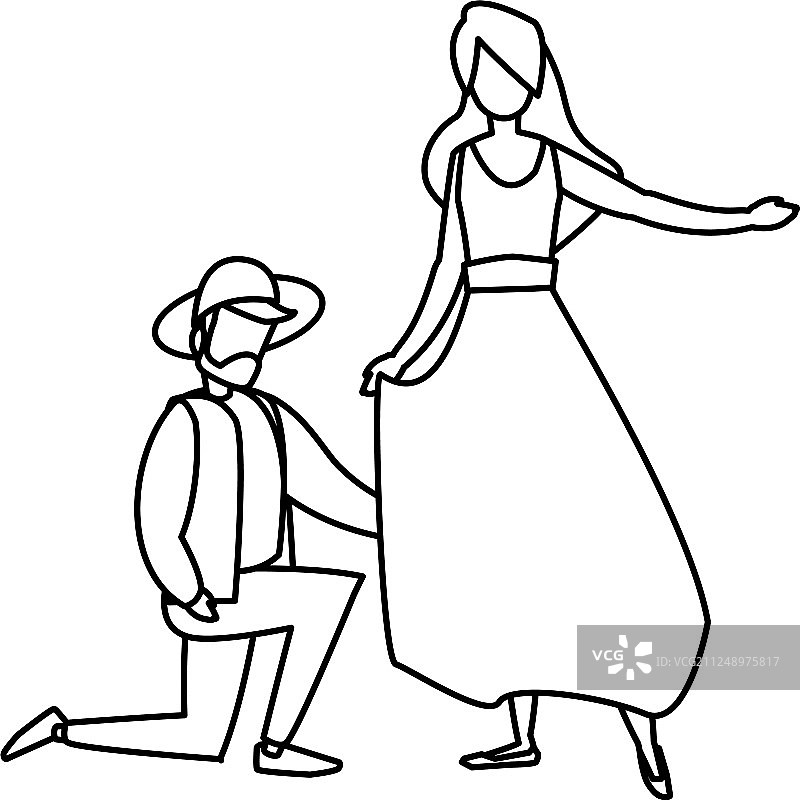 年轻夫妇跳弗拉明戈舞图片素材