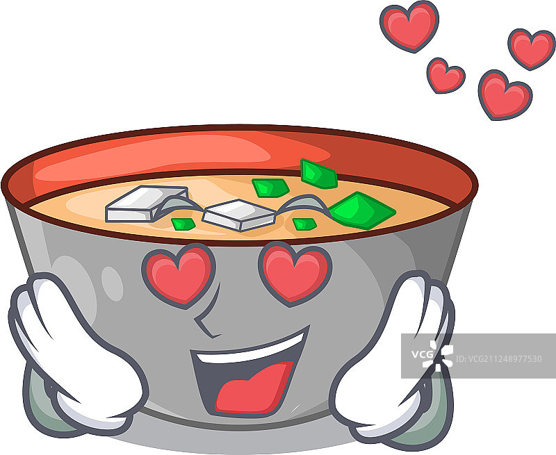 恋爱中餐桌上的味噌汤碗图片素材