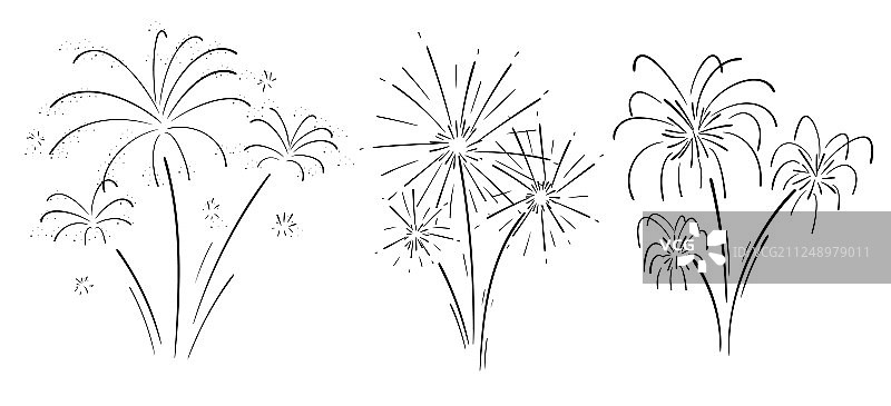 手绘烟花图片素材