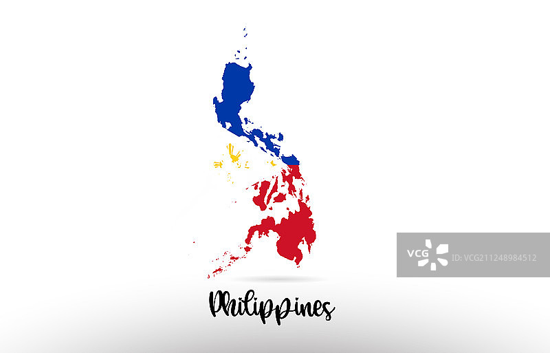 地图轮廓内的菲律宾国旗图片素材
