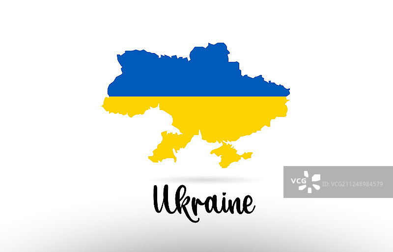 乌克兰国旗地图轮廓设计图片素材