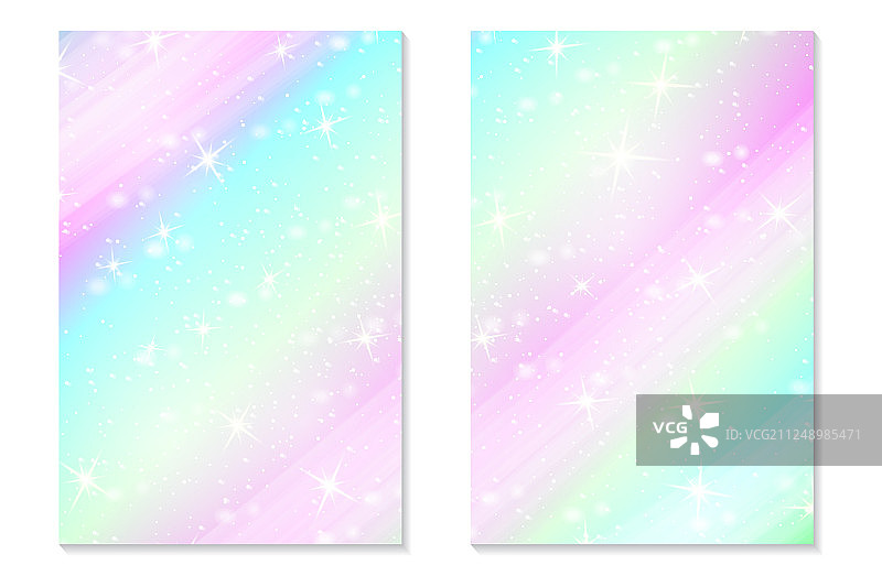 独角兽彩虹全息天空背景图片素材