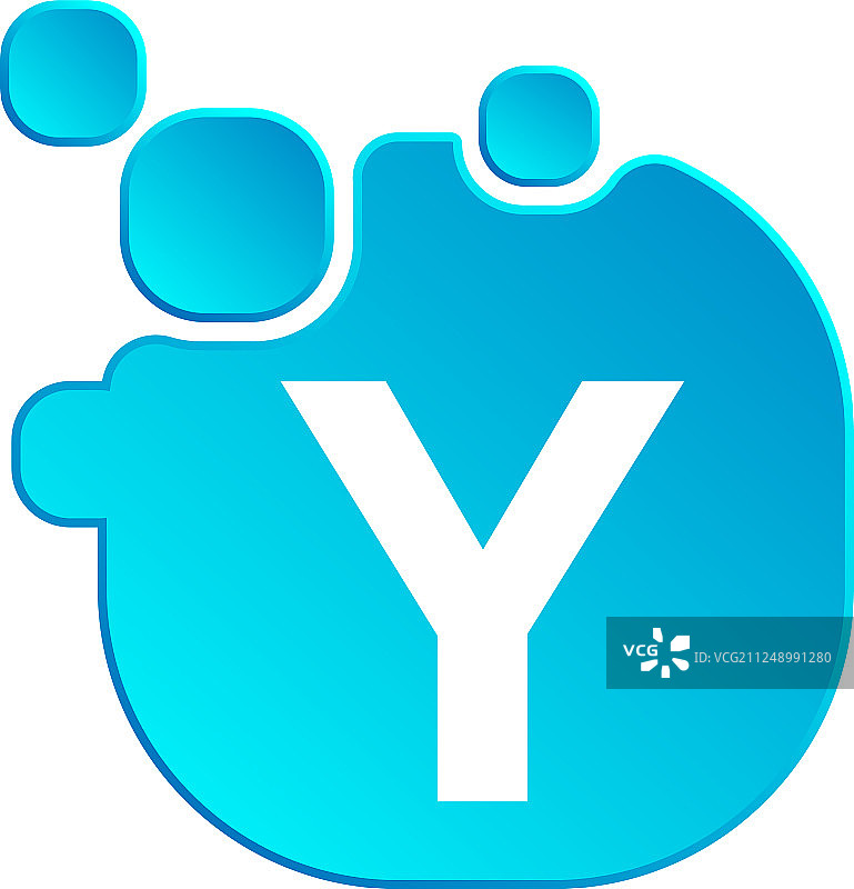 气泡字母标志模板或图标图片素材