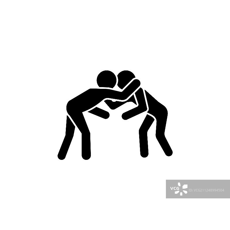 白色背景上的黑色拳击手图标图片素材