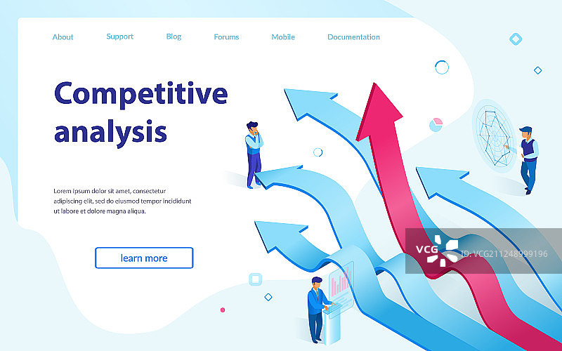 竞争分析2.5D网页图片素材