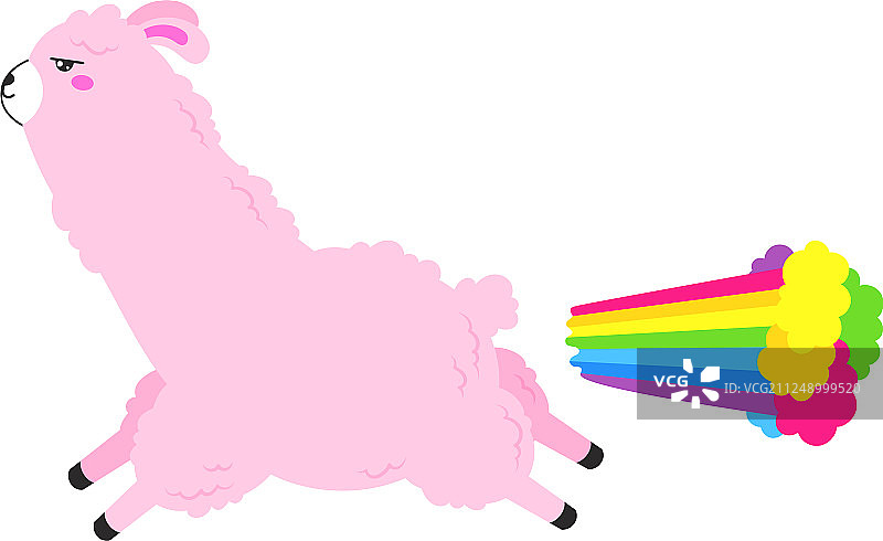 带有有趣的美洲驼的卡通卡片可爱海报图片素材