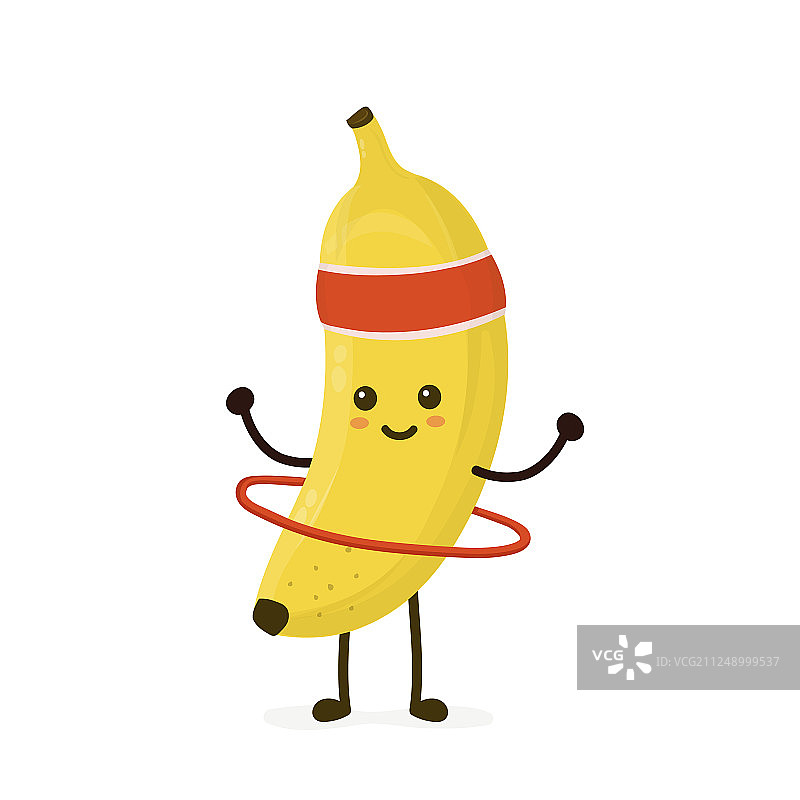 微笑的快乐强壮香蕉图片素材