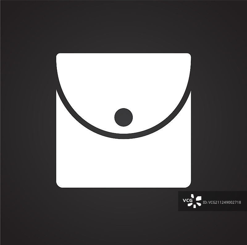 黑色背景上的钱包图标，用于图形设计图片素材