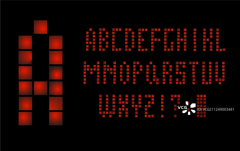 80年代复古字母字体图片素材