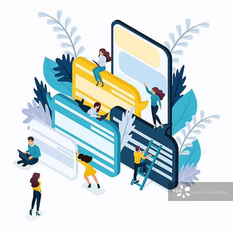 2.5D商业概念客户评论图片素材