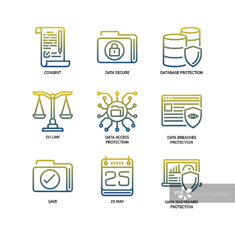 通用数据保护条例GDPR图标图片素材