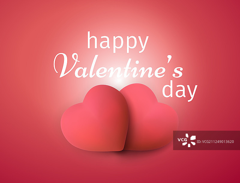 情人节快乐banner逼真3D爱心图片素材