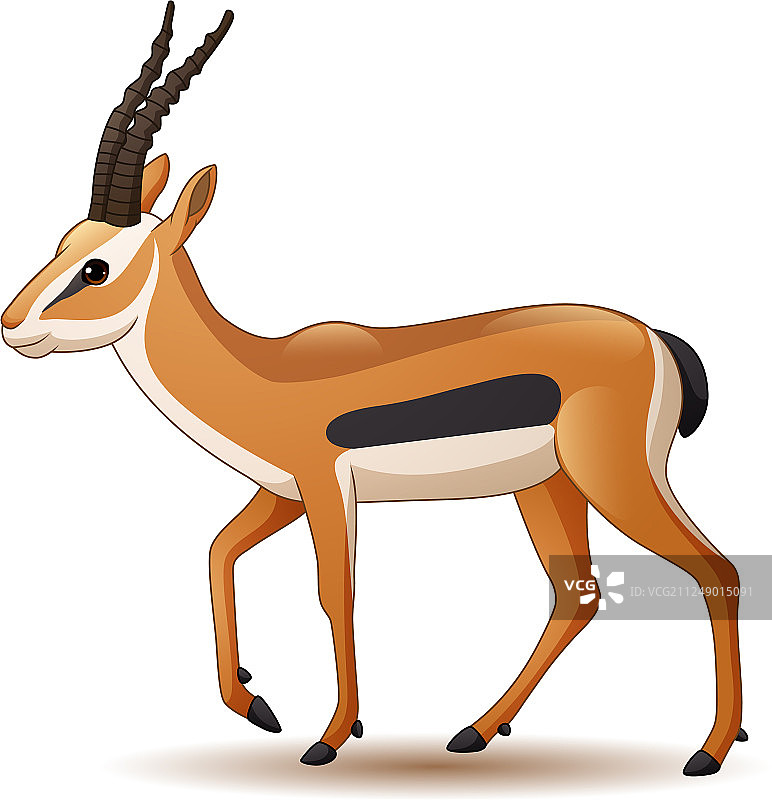 白色背景上的卡通羚羊图片素材