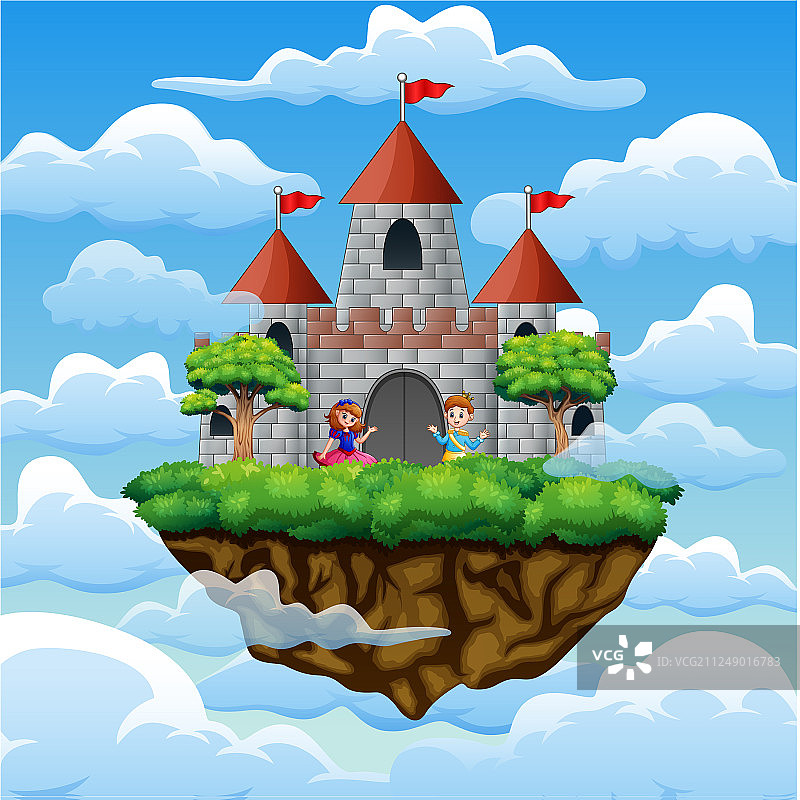 城堡里的一对王子和公主图片素材