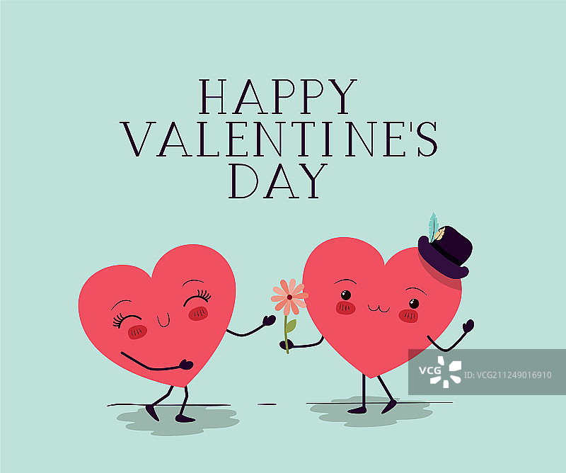 爱心情侣可爱卡通形象图片素材