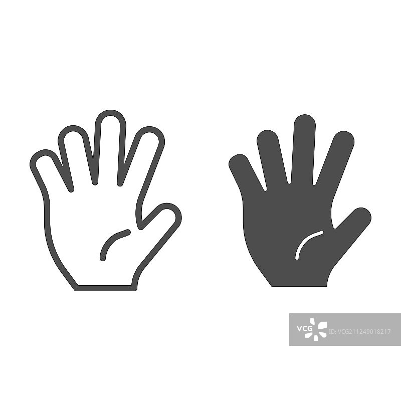 Hi五行和字形图标五个手指手势图片素材