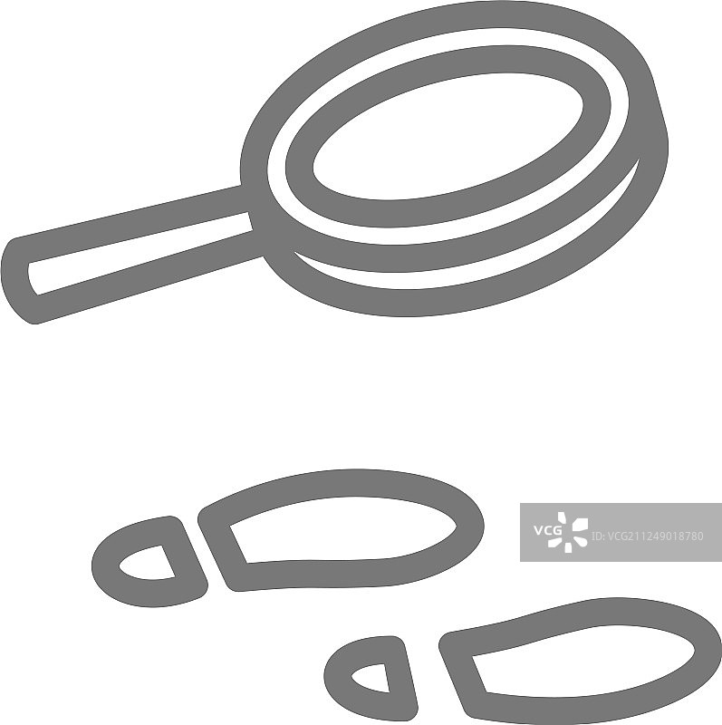 放大镜下的痕迹线性图标图片素材