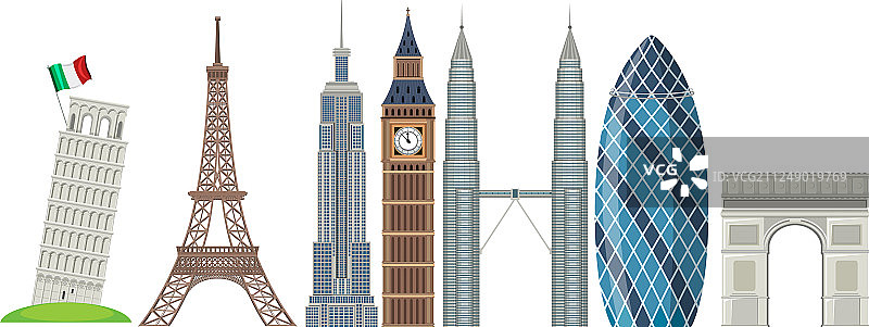 一组世界著名地标图片素材