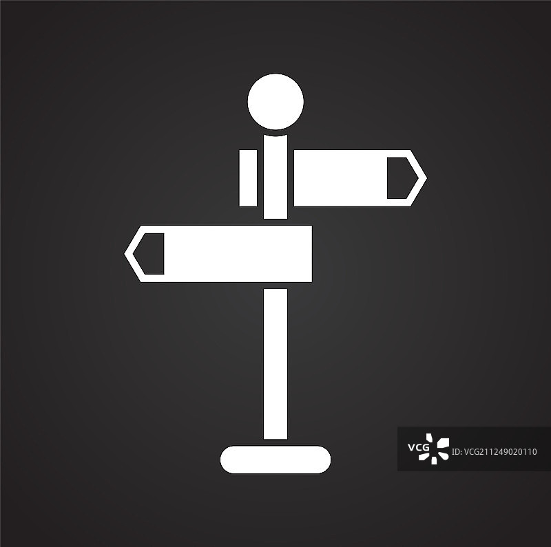 黑色背景上的导航标志图标图片素材
