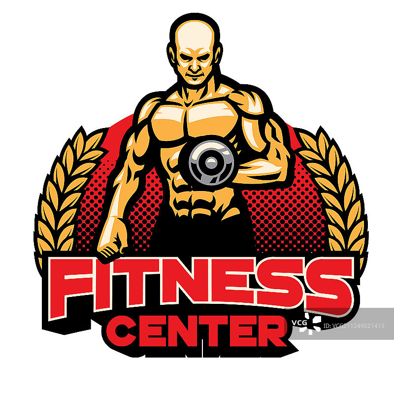 健身中心徽章设计图片素材