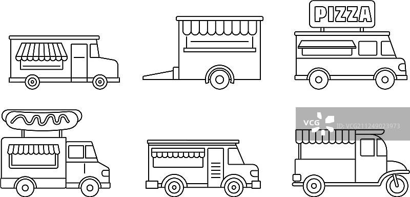 节日餐车图标轮廓样式图片素材