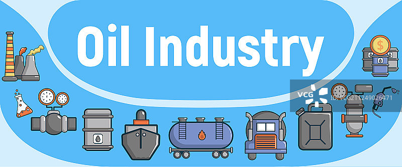 石油工业概念banner卡通风格图片素材