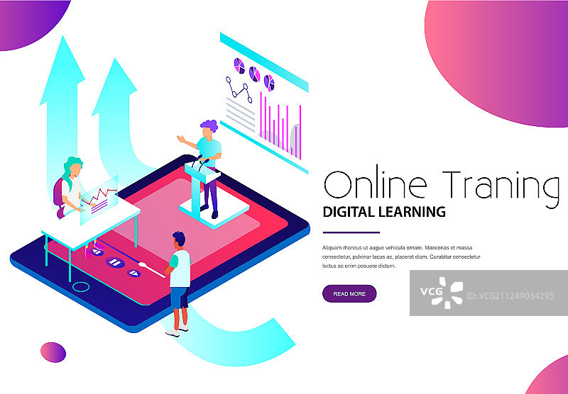 在线培训与数字学习网页图片素材