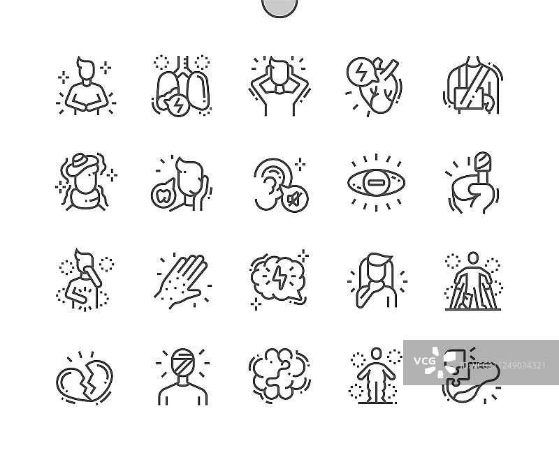 健康问题细线图标图片素材