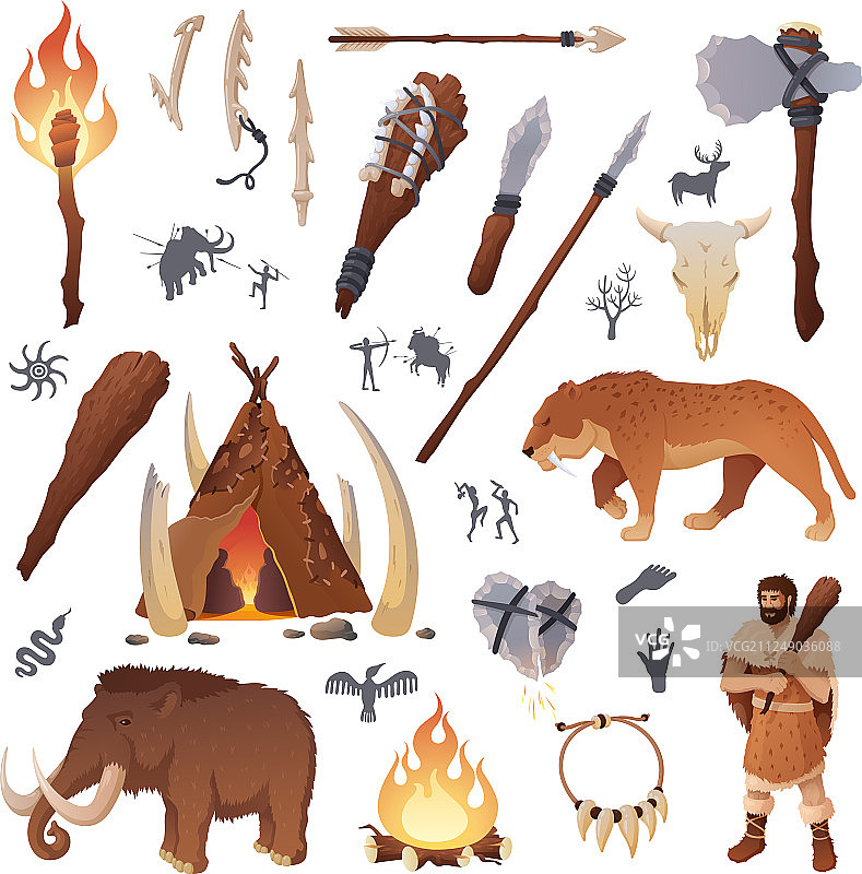 石器时代原始生活图片素材