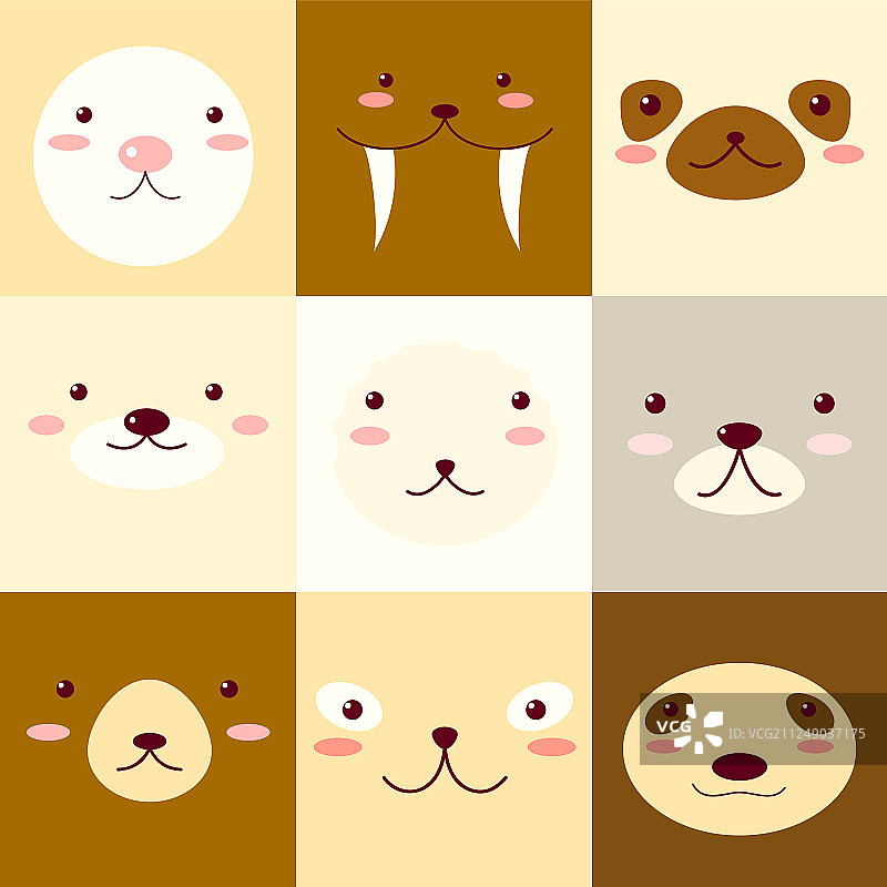 可爱动物头像图标合集图片素材