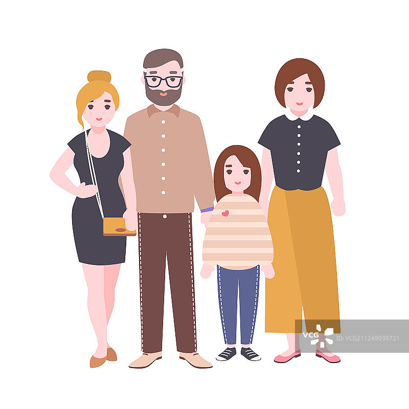 充满爱意的幸福家庭合影图片素材