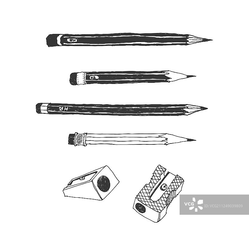 手绘文具套装图片素材