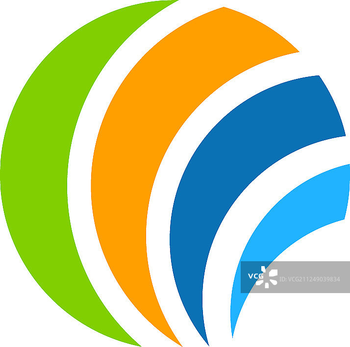 圆形抽象曲线彩色Logo图片素材
