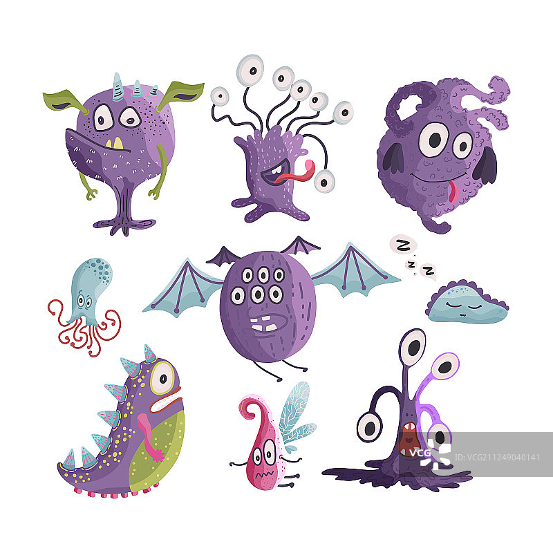 可爱的卡通怪物图片素材