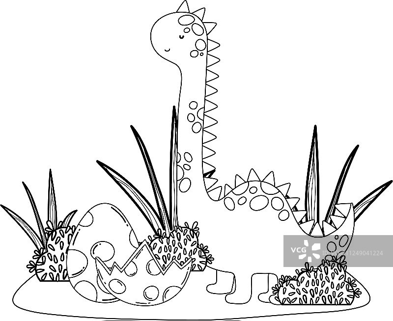 可爱的雷龙和蛋图片素材